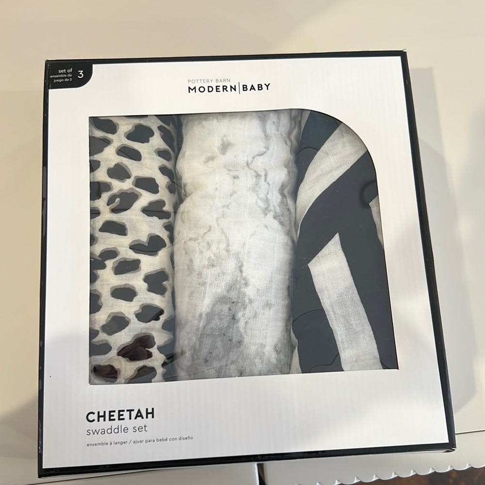 Pottery barn cheetah swaddle set